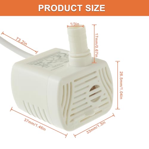 Image of Cat Water Fountain Pump Mini fish tank pump Crafts Plant Micro Water Pump Pet Water Fountain Pump Replacement Pump USB-1020 3.5-9V,White