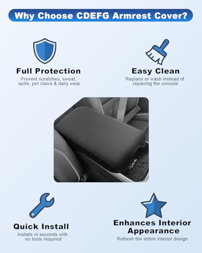 Image of CDEFG for 2025 2026 GMC Terrain Center Console Cover Armrest Cover, for 2025 2026 GMCTerrain (Elevation, AT4, Denali) Accessories Middle Console Pad Arm Rest Protector