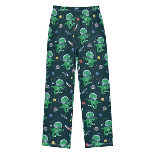 ZZXXB Space Planet Dinosaur Rocket Boys Long Pants Soft Trousers Elastic Waist Kids Lounge Bottoms with Pockets S-XL