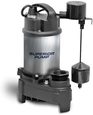 Superior Pump 92151 1/3 HP Cast Iron Sump Pump Side Discharge with Vertical Float Switch