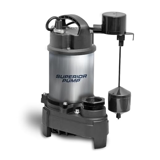 Superior Pump Stainless Steel 92571 1/2 HP Cast Iron Sump Pump with Side Discharge Tethered Float Switch, Stainless