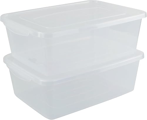 Vababa Paquete de 2 cajas a prueba de masa de pizza de 16 L con tapa, recipiente transparente para almacenamiento de pizza de alimentos