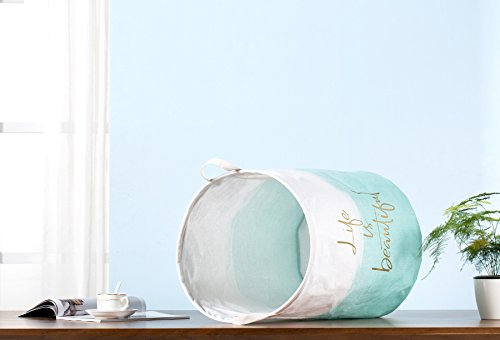 Aouker Merdes 19.7’’ Waterproof Foldable Laundry Hamper, Dirty Clothes Laundry Basket, Linen Bin Storage Organizer for Toy Collection (Life Blue) - Image 5