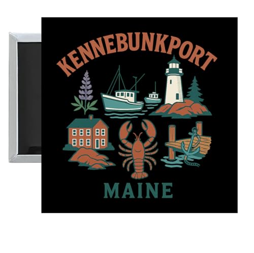 Imán para nevera decorativo Kennebunkport 2.5 x 2.5 pulg miniatura 1
