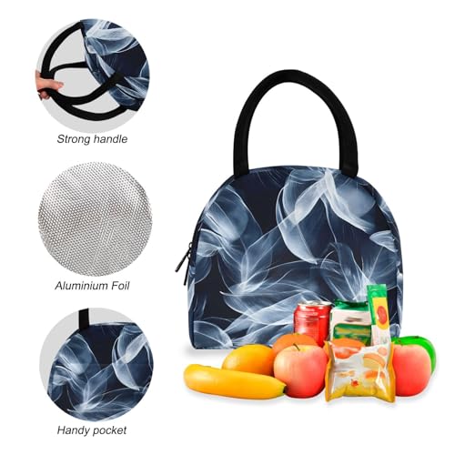 Backpack Lunch Bag Set Clear Leaves Print, Big Storage Travel Backpacks with Insulated Lunch Box for Office Hiking Picnic4