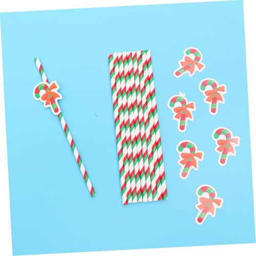Baluue set de 30 pitillos de papel navideños desechables miniatura 7