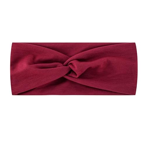 PTNKUIIY 5 fasce per capelli da donna, in tinta unita, larghe, per donne, per allenamento, yoga, per capelli, da donna, in morbido cotone, colore: rosso