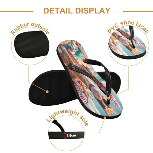 STAYTOP Yummy Ice Cream Cat Flip Flops Sandals of Men's & Women's,Sandals Beach Slippers Shower Slides2
