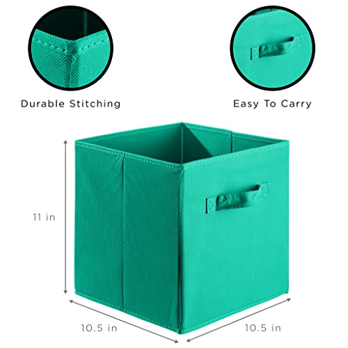 Sorbus® Foldable Storage Cube Basket Bin (6 Pack, Teal) #TOP2