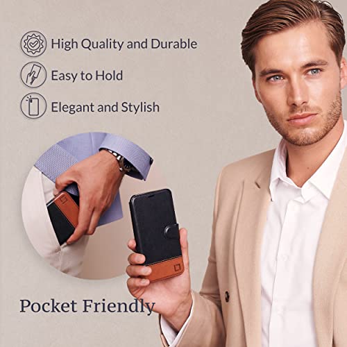 Image of Compatible With iPhone 12 Pro Max Wallet Case, Slim iPhone 12 Pro Max Flip Case with Credit Card Holder, for Women & Men, Faux Leather iPhone 12 Pro Max Purse Cases with Magnetic Closure, Sandy Night
