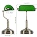SEEDED-DESIGN Bankers Lamp with USB & Type C Charging Ports, Touch Control Green Glass Desk Lamp, 3-Way Dimmable Vintage Table Lamps for Home Office, Library, LED Bulb Included (Touch Switch)