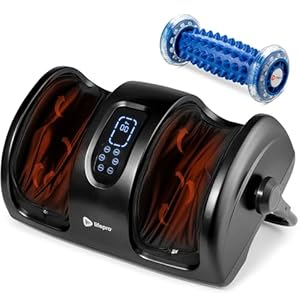 LifePro Shiatsu Foot Massager with Heat, Foot Massager with Heat for Plantar Fasciitis, Remote Control, Deep Kneading for Leg, Calf, Feet, Ankle with Free Roller Gifts for Mom Dad