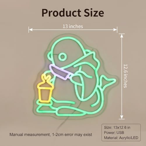 Image of Mysterious Lantern Bearer Neon Sign, Green Glow, 13 inchx12.6 inch