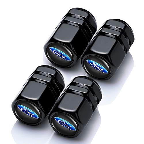 Goshion 4 Pcs Metal Car Wheel Tire Valve Stem Caps for Ford Explorer F-150 F250 F350 F450 F550 Fusion Explorer Edge Logo Styling Decoration Accessories