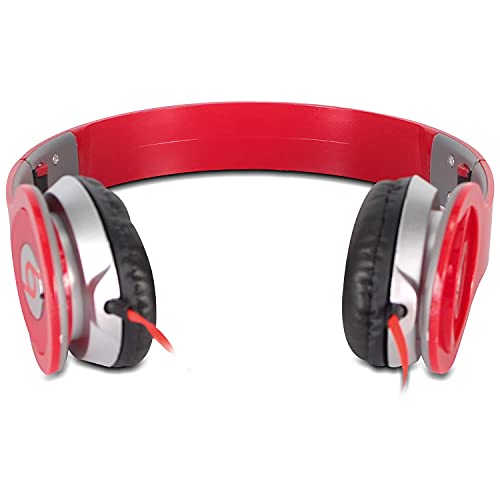 Fone De Ouvido Headphone Estéreo Com Fio P2 Portátil Dobrável para Celular Pc Notebook Tablet (Verme