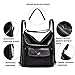 myfriday Vintage Leather Fashion Backpack Purse for Women Large Capacity Convertible Backpack Travel Daily Daypack (Black)