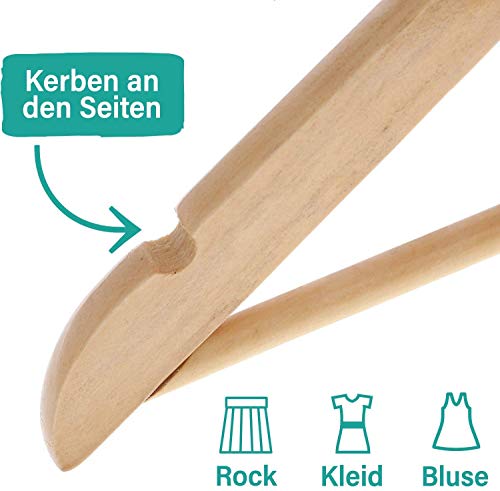 20 Grucce Appendiabiti in Legno Naturale - con