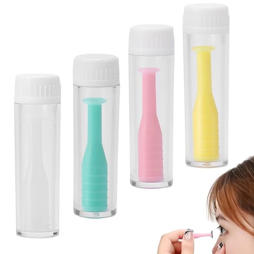 CEJAS 4 Piezas Ventosas Lentillas, Removedor de Lentes de Contacto Profesional con Ventosa para Lentes de Contacto de Silicona, con Frascos Herméticos, para Lentes Blandas y Duras