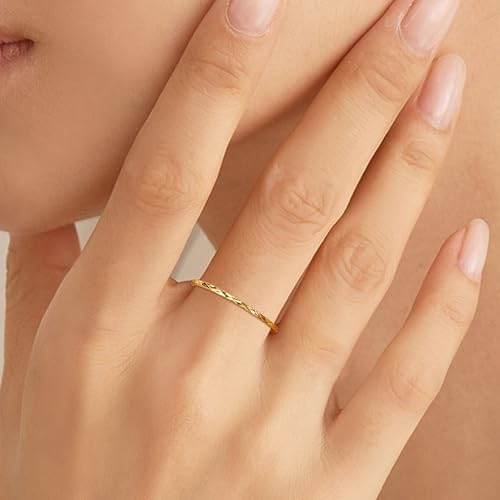 Gold Rings for Women 14K Gold Plated Rings Promise Wedding Rings for Valentine's Day Wedding Rings for Women Men Size 7-11