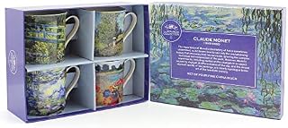 Lesser & Pavey LP93066A Monet Mugs 4 Pieces, Fine China, Multicolour, 12 x 8 x 9 cm