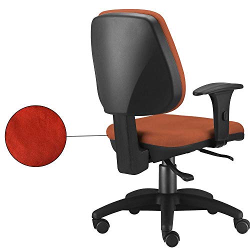 Cadeira Giratória Job Executiva Ergonômica Escritório Suede Laranja - Lyam Decor