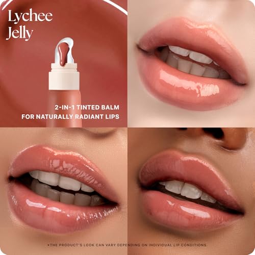 Image of Nature Republic Honey Melting Lip Butter Balm - Hydrating Tinted Balm with Peptides, for Sheer & Glossy, Smooth & Soft Lips (LYCHEE JELLY)