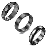 Hematite Rings for Women Anti-Swelling Black Obsidian Rings for Women Men (Ring Size 11)
