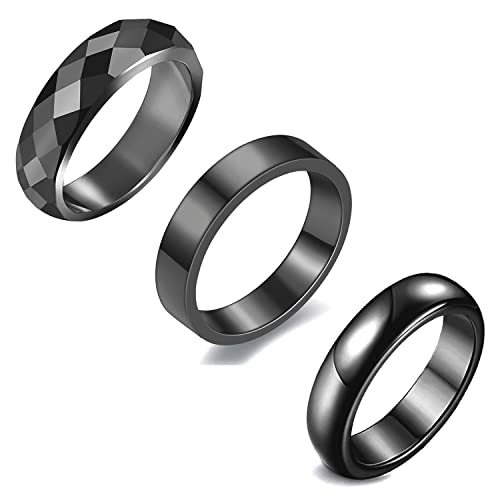 Bague en hématite anti-gonflement et obsidienne noire taille 7 pour le bien-être
