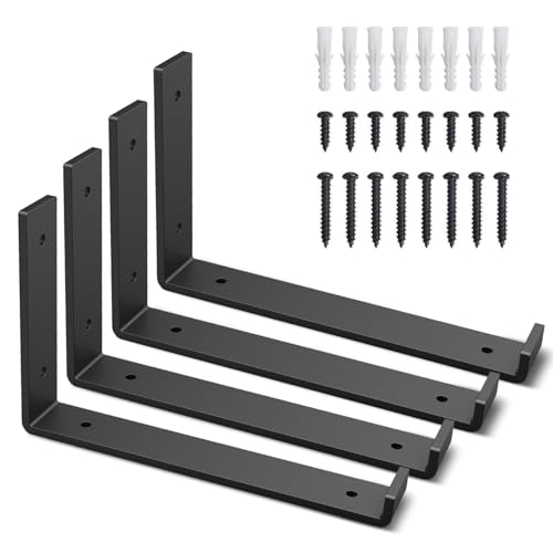 Shelf Bracket 4 Pack, Butizone Heavy Duty Metal J Bracket
