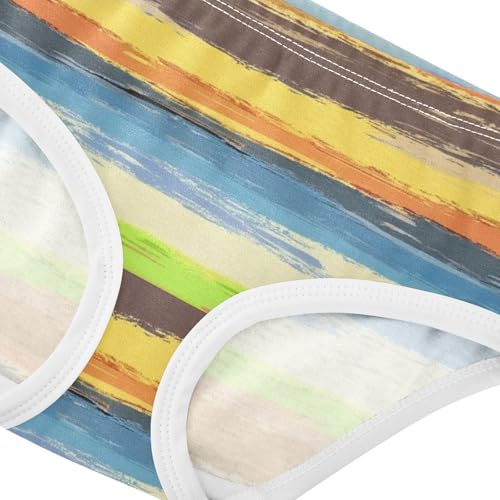 Horizontal Stripes Wooden Colored Panties for Girl Girls Underwear Toddlers Cotton Print Briefs Underpants 2t4