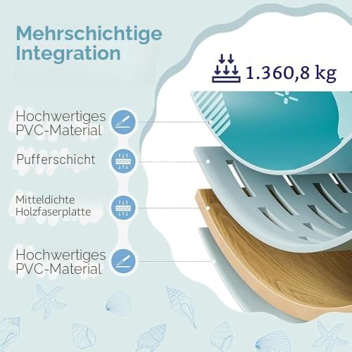 Klappbarer Schwimmpool - Hartplastikschale Zusammenklappbares Rechteckiges Planschbecken für Erwachsene und Familie, Perfekt für Outdoor-Spaß im Garten