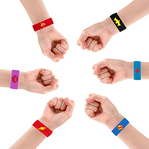 Babylian Superhero Slap Bracelet, Kids Boys & Girls Birthday Party Supplies Favors Wristband Accessories Wrist Strap (9 In Pack) #TOP4