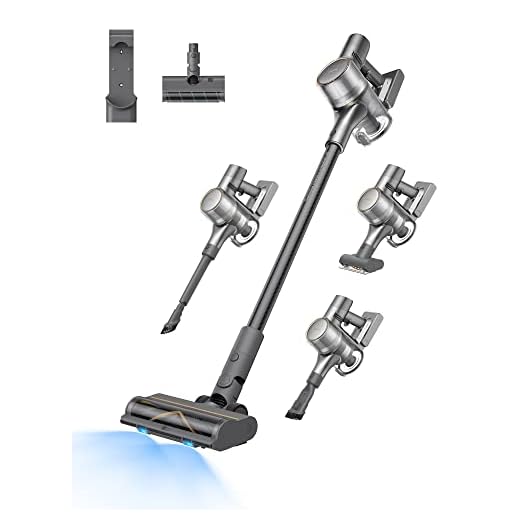 dreame R20 Kabelloser Staubsauger, 190AW Starke Saugkraft, 90min Lange Laufzeit, Schmutzerkennung, LED-Bildschirm, blaues LED-Licht, kein verwickeln, ideal für Hausreinigung, Tierhaare, Teppiche