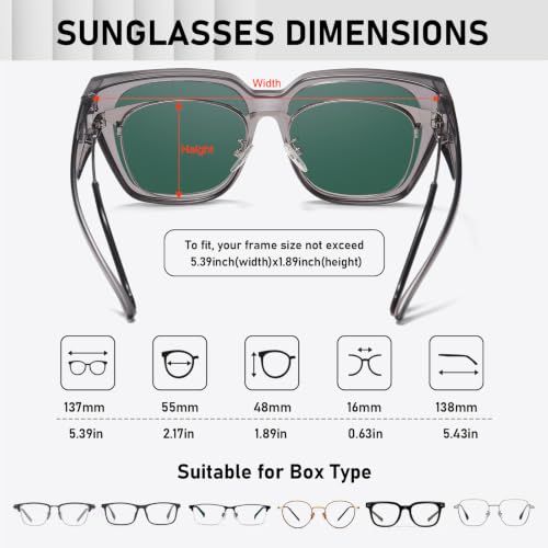 Image of HAOLOTA Polarized Fit Over Glasses Sunglasses for Women UV Protection