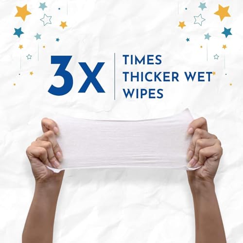 Image of Soft Cleansing Baby Wipes with Lid | 72 Wipes x 3-216 Wipes | Extra Thick & Moist Wet Wipes for Baby's | Prevents Rashes & Redness with Goodness of Aloe Vera Vitamin E | pH Balanced