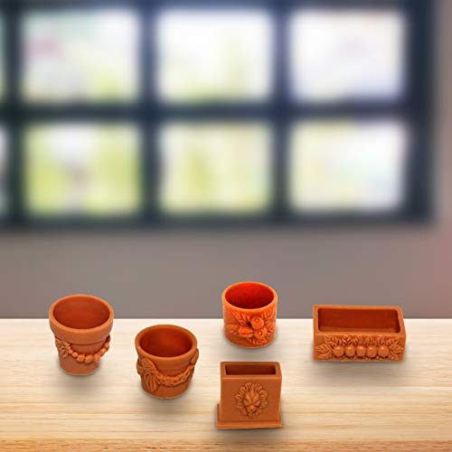 image for JIDOANCK 7Pcs/Set 1/12 DIY Doll House Miniature Flower Pot Doll Home D
