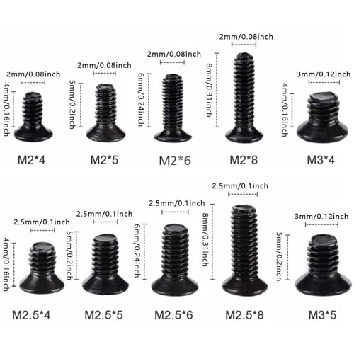 Image of Universal Laptop Screw Kit, Alloy Steel M2 M2.5 M3 Computer Screws Assortment for IBM, HP, Dell, Lenovo, Samsung, Sony, Electronics Repair Fastener Set - 500Pc (2026 Updated Models)