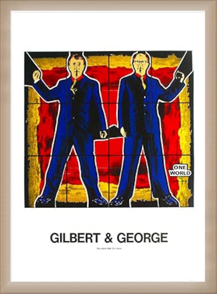 Amazon | ポスター ギルバート&ジョージ 無題 額装品 ウッドベーシック