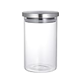 Zerodeko Glass Airtight Storage Jar with Stainless Steel Lid Thick Borosilicate Glass Container for Dry Fruits Grains Snacks and Spices Smooth Interior Food Canister