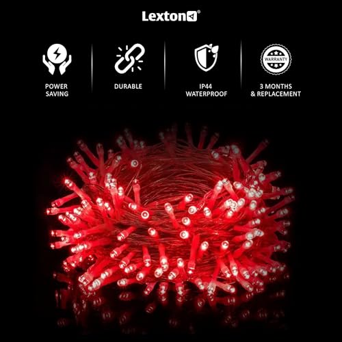 Image of Lexton Traffic Combo of 1Pcs Red, 1Pcs Green & 1Pcs Warm White 40 LED String Light | Decoration Lighting Bulbs for Diwali, Christmas, Eid, Birthday, Wedding | Suitable Indoor & Outdoor(Set of 3)