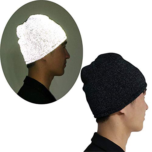 AMNQUERXUS Reflective Beanie Winter Hat High Visibility Warm Loop Knit Cap Gifts for Women Men