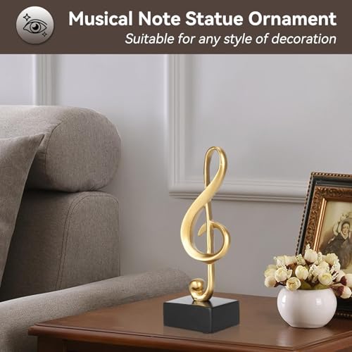 Figura Decorativa Nota Musical de Resina con Base de Madera miniatura 2