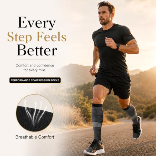 Image of Laite Hebe 4 Pairs-Compression Socks for Women&Men Circulation-Best Support for Nurses,Running,Athletic