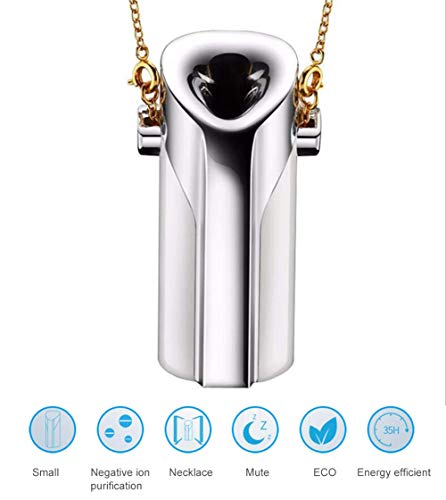 Hasde Portable Wearable Necklace Air Purifier, Personal Travel Home Mini Air Lonizers, Hang