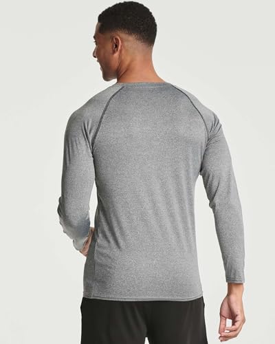 Image of Real Essentials 4 Pack: Men's Compression Long-Sleeve T-Shirt Athletic Cold Weather Baselayer (Available in Big & Tall)