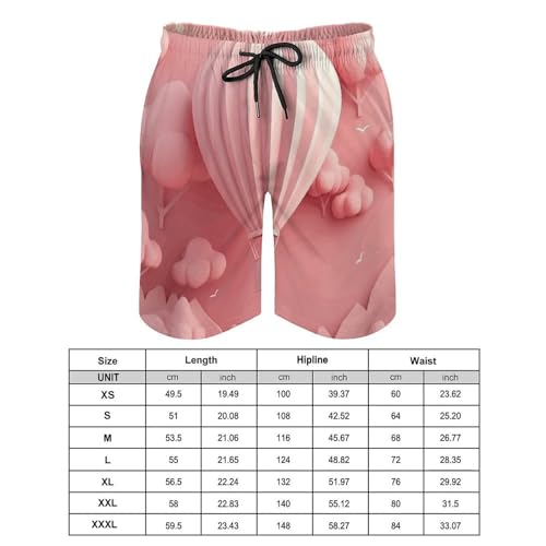 Men's Swim Trunks Quick Dry Board Shorts with Pockets Beach Shorts Hot Air Balloon Floating Bathing Suits for Men2