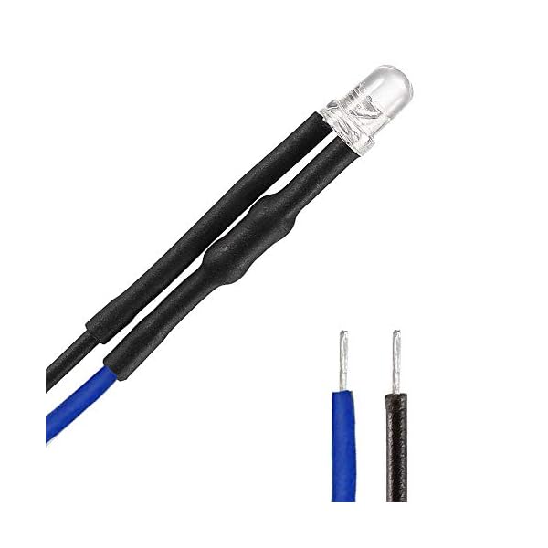 YIXISI 100 Stücke Vorverdrahtete LED, Dioden Licht, 12V Vorverdrahtetes Licht, 5mm LEDs, 20cm Vorverdrahtetes Licht… – Bild 3
