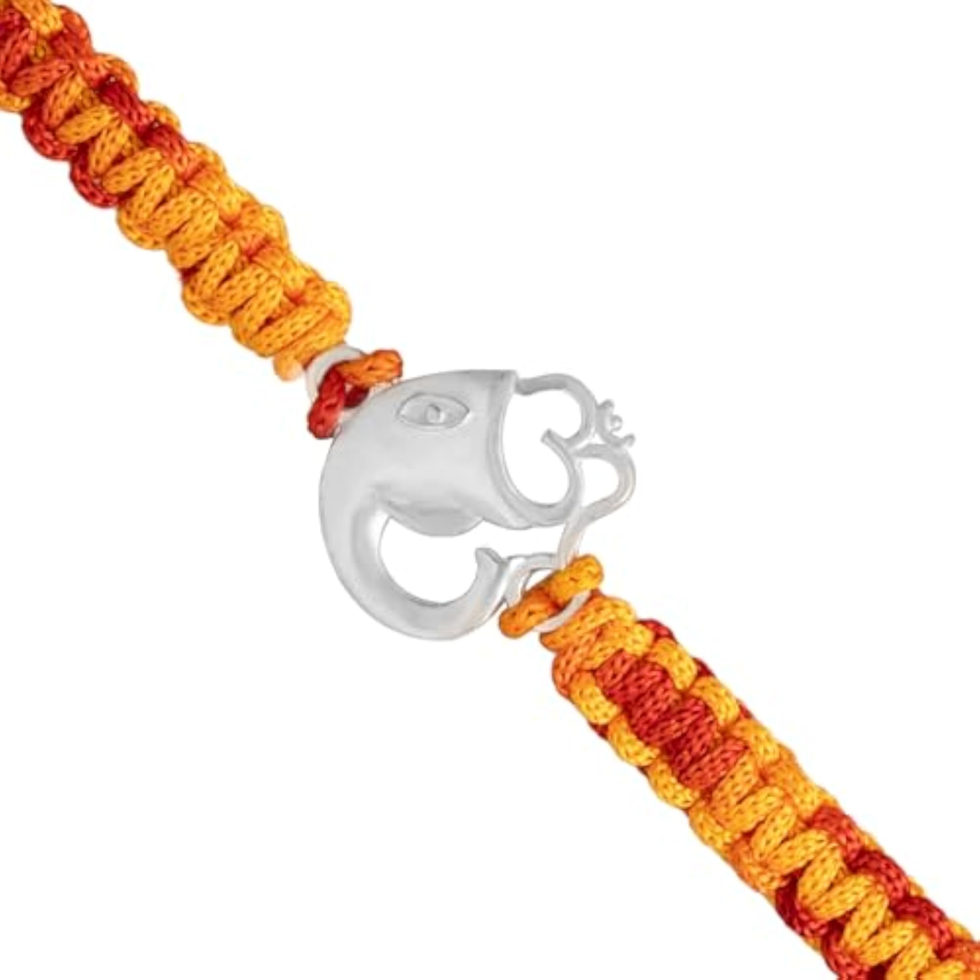 925 Sterling Silver Ganesh Om Rakhi for Brother, Spiritual Gift