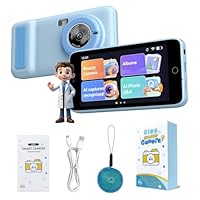 Velec AI Digital Camera for Kids with WiFi, Photo Recognition & Voice Dialogue, 4\" Touch Screen AI Kids Smart Camera with Dual Lens, Portable Learning Toy, Christmas Birthday Gift for Ages 3-15 (Blue)