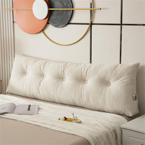 Treer Almohada Triangular Grande con Cuña Triangular para Respaldo, Almohada de Lectura de Cabecera, Vistoso Cojín de Apoyo Lumbar, Cojín de Posicionamiento para Sofá Cama (60 * 40 * 12cm,Blanco)